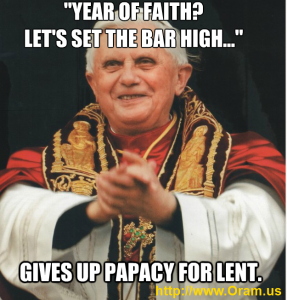 Pope Benedict XVI Gives Up Papacy For Lent